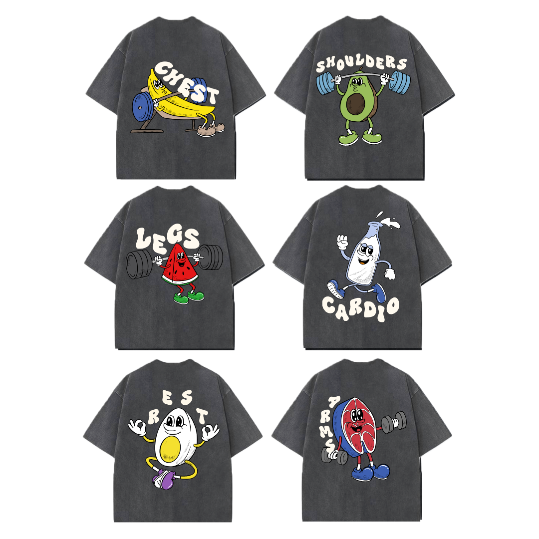 [PO] 'GymToons' Shoulders Day Oversized Tee